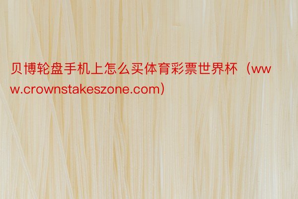 贝博轮盘手机上怎么买体育彩票世界杯（www.crownstakeszone.com）